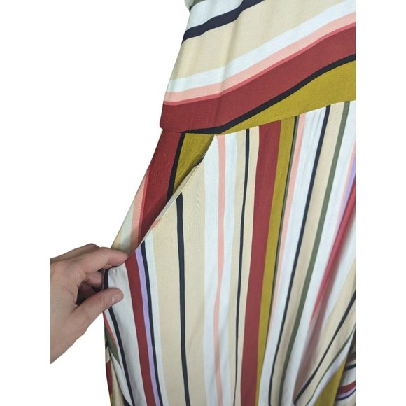 Torrid Collared Skater Dress Shirt Dress Soft Stretch Multi Stripe Pockets sz3XL - Picture 3 of 10